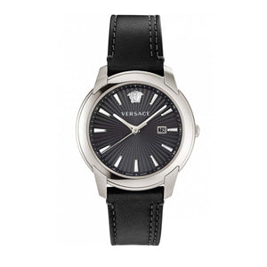 Buy Shop Versace V Urban Black Dial Black Leather Strap Watch for Men - VELQ00119 USA Online