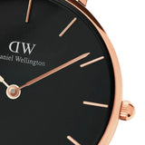 Buy Shop Daniel Wellington Classic Petite York Black Dial Brown Leather Strap Watch For Women - DW00100170 USA Online
