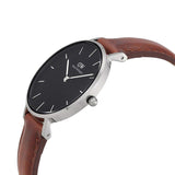 Buy Shop Daniel Wellington Classic Petite St Mawes Black Dial Brown Leather Strap Watch For Women - DW00100181 USA Online