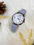 Emporio Armani White Dial Light Blue Leather Strap Watch For Women - AR11002