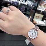 Buy Shop Emporio Armani Gianni T Bar Mother of Pearl Rose Gold Stainless Steel Strap Watch For Women - AR1909 USA Online