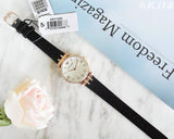 Buy Shop Emporio Armani Gianni T-Bar Mother of Pearl Dial Black Leather Strap Watch For Women - AR11295 USA Online