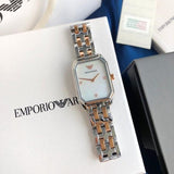 Buy Shop Emporio Armani Gianni T Bar Mother of Pearl Dial Two Tone Steel Strap Watch For Women - AR11146 USA Online