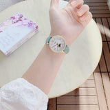 Buy Shop Fossil Jacqueline Analog Moonphase Mother of Pearl White Dial Green Leather Strap Watch for Women - ES5168 USA Online