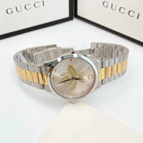 Buy Shop Gucci G Timeless Silver Dial Two Tone Steel Strap Watch For Women - YA1264131 USA Online
