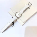 Buy Shop Gucci G-Timeless Mother of Pearl White Dial White Leather Strap Watch For Women - YA126597 USA Online