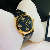 Buy Shop Gucci G-Timeless Black Dial Black Leather Strap Watch For Women - YA1264055 USA Online
