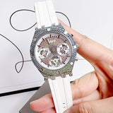 Buy Shop Guess Glitz Pride Limited Edition White Dial White Rubber Strap Watch for Women - GW0407L4 USA Online