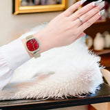 Buy Shop Guess Quartz Red Dial Gold Mesh Strap Watch For Women - GW0354L4 USA Online