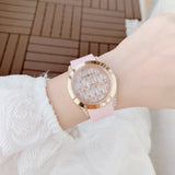 Buy Shop Guess Clarity Gold Dial Pink Silicone Strap Watch for Women - GW0109L2 USA Online