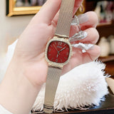 Buy Shop Guess Quartz Red Dial Gold Mesh Strap Watch For Women - GW0354L4 USA Online