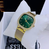 Buy Shop Guess Quartz Green Dial Gold Mesh Strap Watch For Women - GW0354L5 USA Online