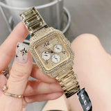 Buy Shop Guess Deco Quartz Crystals Gold Dial Gold Steel Strap Watch For Women - GW0472L2 USA Online
