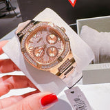 Buy Shop Guess Duchees Quartz Rose Gold Dial Rose Gold Steel Strap Watch For Women - GW0558L3 USA Online