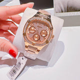 Buy Shop Guess Duchees Quartz Rose Gold Dial Rose Gold Steel Strap Watch For Women - GW0558L3 USA Online