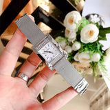 Buy Shop Guess Nouveau Diamonds Silver Dial Silver Mesh Bracelet Watch for Women - W0127L1 USA Online
