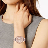 Buy Shop Michael Kors Sofie Quartz Rose Gold Dial Rose Gold Steel Strap Watch For Women - MK3882 USA Online