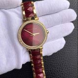 Buy Shop Michael Kors Parker Maroon Dial Two Tone Steel Strap Watch for Women - MK6412 USA Online
