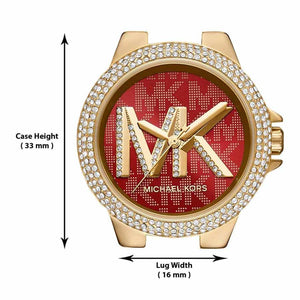 Buy Shop Michael Kors Camille Analog Red Dial Gold Steel Strap Watch For Women - MK7196 USA Online
