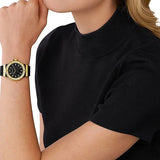 Buy Shop Michael Kors Mini Lennox Quartz Black Dial Black Silicone Strap Watch For Women - MK7281 USA Online