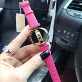 Buy Shop Michael Kors Averi Gold Dial Pink Leather Strap Watch for Women - MK2525 USA Online