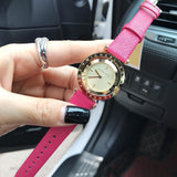 Buy Shop Michael Kors Averi Gold Dial Pink Leather Strap Watch for Women - MK2525 USA Online