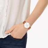 Buy Shop Michael Kors Pyper Quartz Silver Dial Brown Leather Watch For Women - MK2740 USA Online