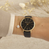 Buy Shop Michael Kors Pyper Black Dial Black Leather Strap Watch For Women - MK2747 USA Online
