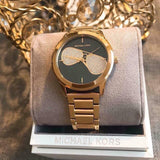 Buy Shop Michael Kors Hartman Analog Quartz Black Dial Gold Steel Strap Watch For Women - MK3647 USA Online