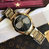 Buy Shop Michael Kors Hartman Analog Quartz Black Dial Gold Steel Strap Watch For Women - MK3647 USA Online
