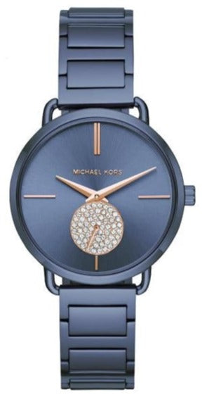 Buy Shop Michael Kors Portia Blue Dial Blue Stainless Steel Strap Watch for Women - MK3680 USA Online