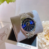 Buy Shop Michael Kors Lauryn Blue Dial Silver Steel Strap Watch for Women - MK3720 USA Online