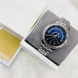 Buy Shop Michael Kors Lauryn Blue Dial Silver Steel Strap Watch for Women - MK3720 USA Online