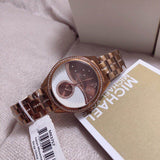 Buy Shop Michael Kors Lauryn Rose Gold Dial Brown Steel Strap Watch for Women - MK3757 USA Online
