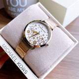 Buy Shop Michael Kors Portia Quartz White Dial Gold Steel Strap Watch for Women - MK3840 USA Online