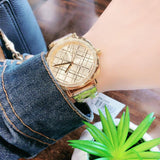 Buy Shop Michael Kors Nia Quartz Gold Dial Gold Steel Strap Watch For Women - MK3989 USA Online