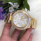 Buy Shop Michael Kors Camille Silver Diamonds Dial Gold Steel Strap Watch for Women - MK5756 USA Online