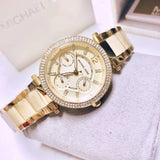 Buy Shop Michael Kors Parker Gold DIal Gold Steel Strap Watch for Women - MK5842 USA Online