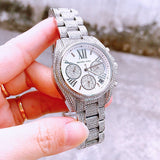 Buy Shop Michael Kors Mini Bradshaw Crystals Silver Dial Silver Steel Strap Watch For Women - MK6454 USA Online