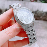 Buy Shop Michael Kors Mini Bradshaw Crystals Silver Dial Silver Steel Strap Watch For Women - MK6454 USA Online