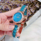 Buy Shop Michael Kors Parker Blue Mother of Pearl Dial Two Tone Steel Strap Watch for Women - MK6491 USA Online