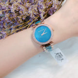 Buy Shop Michael Kors Parker Blue Mother of Pearl Dial Two Tone Steel Strap Watch for Women - MK6491 USA Online