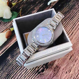 Buy Shop Michael Kors Taryn Mother of Pearl Purple Dial Silver Steel Strap Watch For Women - MK6562 USA Online