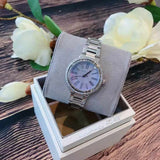 Buy Shop Michael Kors Taryn Mother of Pearl Purple Dial Silver Steel Strap Watch For Women - MK6562 USA Online
