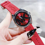 Buy Shop Michael Kors Janelle Three Hand Red Dial Red Rubber Strap Watch For Women - MK7144 USA Online
