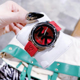 Buy Shop Michael Kors Janelle Three Hand Red Dial Red Rubber Strap Watch For Women - MK7144 USA Online