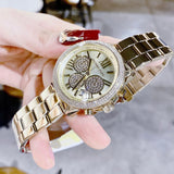 Buy Shop Michael Kors Bryn Pavé Quartz Gold Dial Gold Steel Strap Watch For Women - MK7199 USA Online