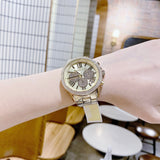 Buy Shop Michael Kors Bryn Pavé Quartz Gold Dial Gold Steel Strap Watch For Women - MK7199 USA Online