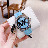 Buy Shop Michael Kors Janelle Quartz Blue Dial Blue Rubber Strap Watch For Women - MK7350 USA Online