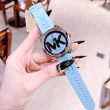 Buy Shop Michael Kors Janelle Quartz Blue Dial Blue Rubber Strap Watch For Women - MK7350 USA Online